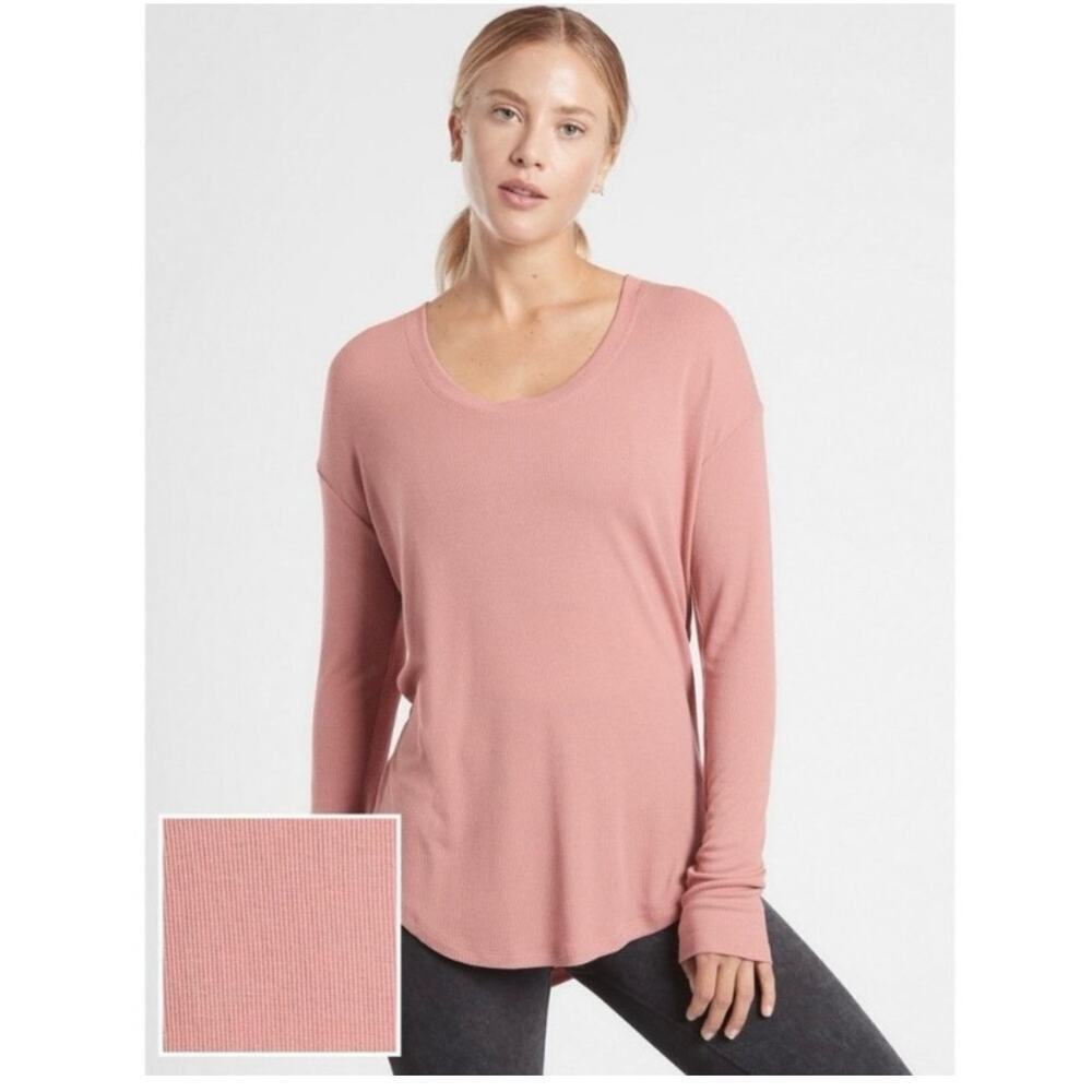 Athleta Cloudlight Modal Ribbed Stratus Long Slee… - image 1